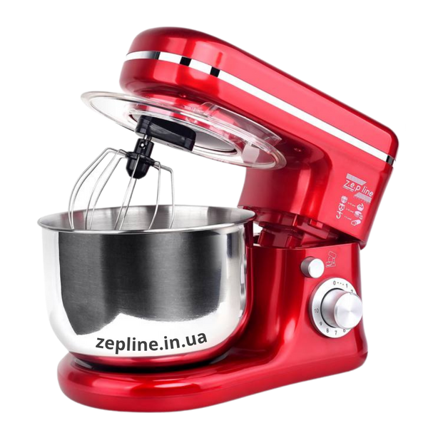 Планетарний тістоміс Zepline 5 л &ndash; 3500 Вт, металева чаша 5 л, професійний ZEP9832 Red фото
