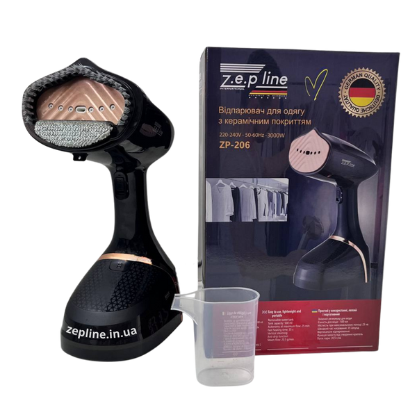 Компактний відпарювач Zepline ZP-206 &ndash; ручна праска-відпарювач з резервуаром 500 мл ZEP206 Black фото