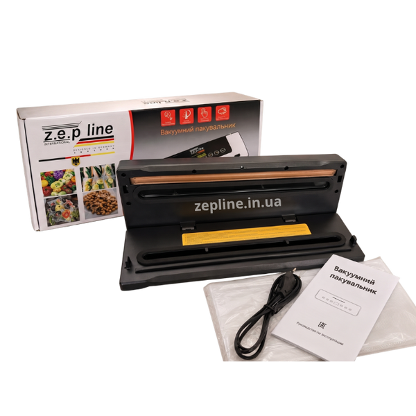 Вакууматор Zepline ZP-00381 200Вт з LED-підсвіткою та рулоном пакетів ZEP00381 фото