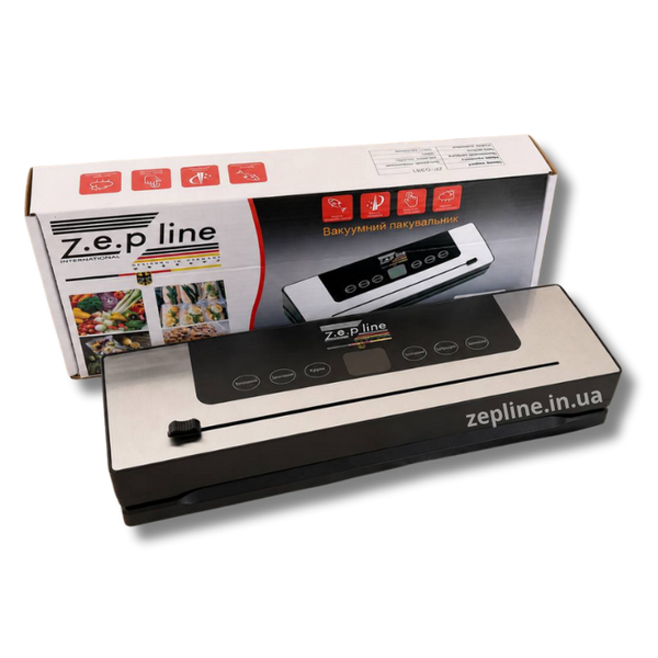 Вакууматор Zepline ZP-00381 200Вт з LED-підсвіткою та рулоном пакетів ZEP00381 фото