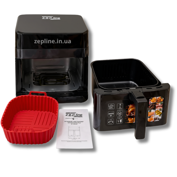 Мультифункціональна аерофритюрниця Zepline ZP-00344 на 13 л 4200 Вт на 12 програм зі знімним ковшиком ZEP00344 фото