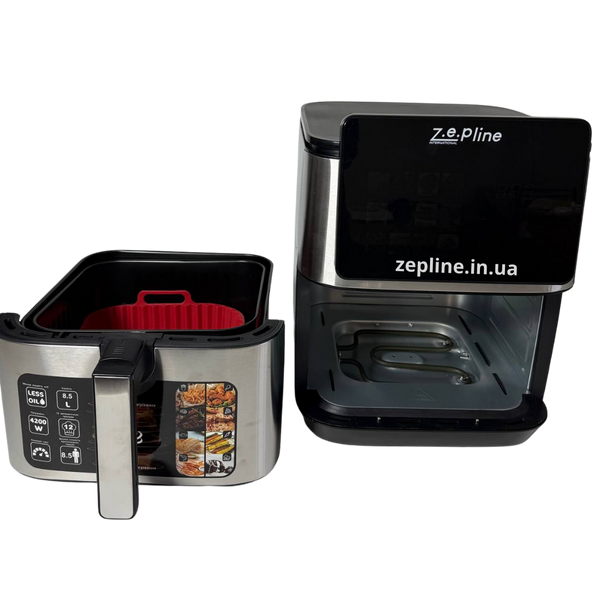 Мультифункціональна аерофритюрниця Zepline ZP-00342 на 13 л 4200 Вт на 12 програм зі знімним ковшиком та силіконовою формою ZEP00342 фото